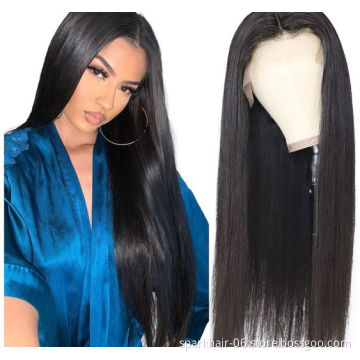 Drop Shipping Transparent 360 Pre Plucked Lace Frontal Wig,Half Lace Frontal Wig Human Hair,Straight 13X6 Hd Frontal Wig